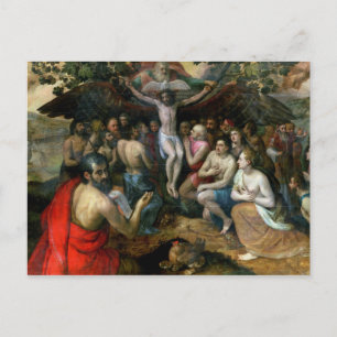 Allegory of the Trinity (oil on panel) Postcard
