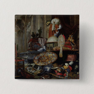Allegory of the Vanities of the World, 1663 15 Cm Square Badge