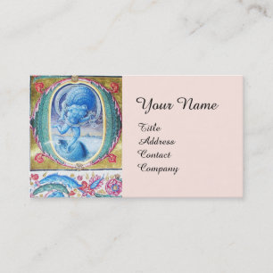 ALLEGORY OF WIND ANTIQUE FLORAL MINIATURE MONOGRAM BUSINESS CARD
