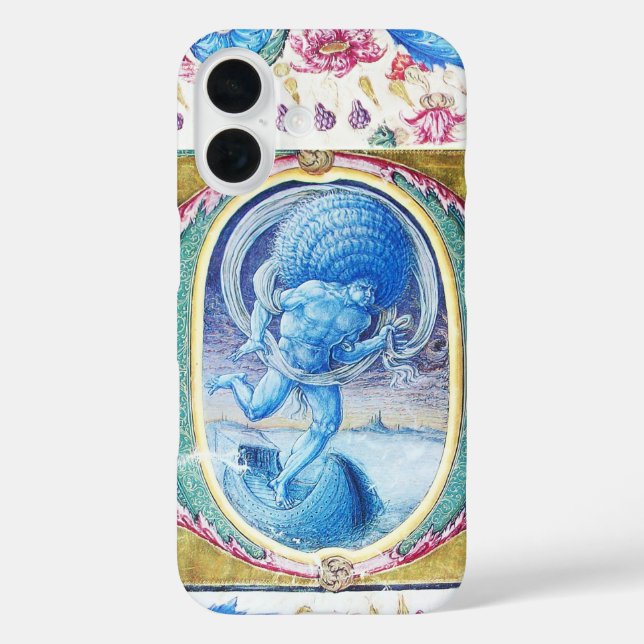 ALLEGORY OF WIND ANTIQUE FLORAL MINIATURE MONOGRAM Case-Mate iPhone CASE (Back)