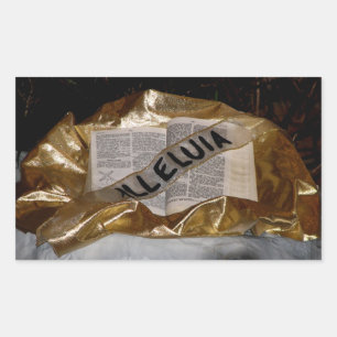 Alleluia (Bible & Sash) Rectangular Sticker