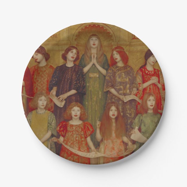 Alleluia (by Thomas Cooper Gotch) Paper Plate (Front)