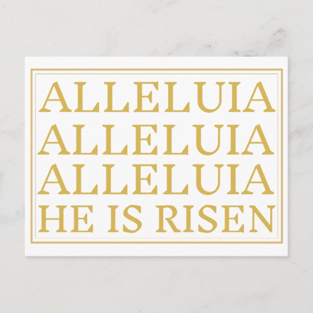 Alleluia Catholic Easter Greeting Postcard (Front)