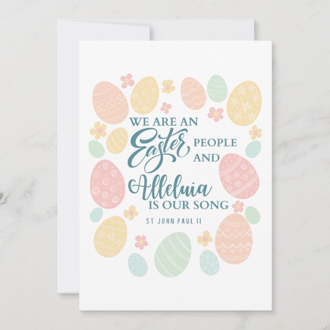 Alleluia Happy Easter Eggs Holiday Card (Front)