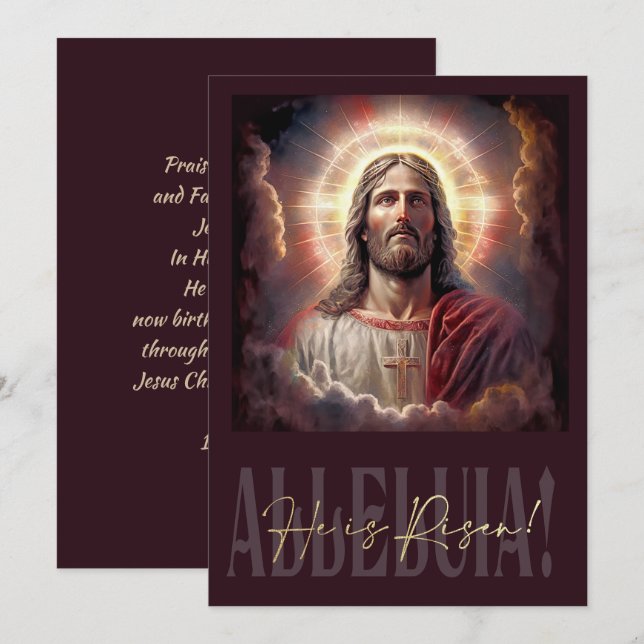 Alleluia! Hi is Risen! Jesus Christ Painting Holiday Card (Front/Back)