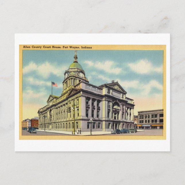 Allen County Court House in Fort Wayne, Indiana, Postcard (Front)