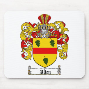 ALLEN FAMILY CREST -  ALLEN COAT OF ARMS MOUSE MAT