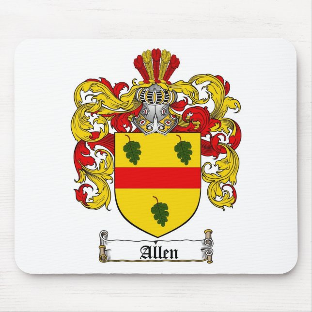 ALLEN FAMILY CREST -  ALLEN COAT OF ARMS MOUSE MAT (Front)