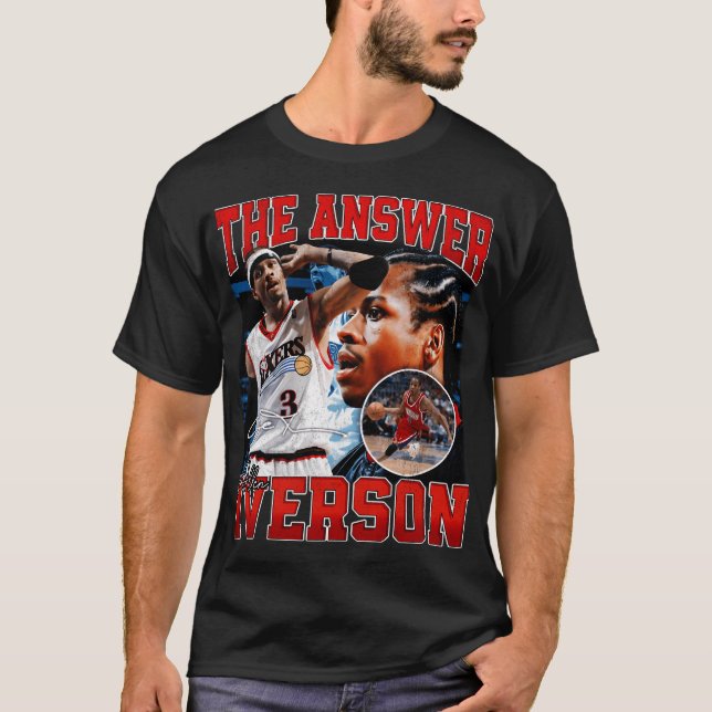 Allen Iverson The Answer Basketball Legend Signatu T-Shirt (Front)