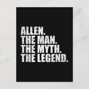 Allen name, Allen The Man The Myth The Legend Postcard