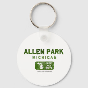 Allen Park Michigan Great Lake State Key Ring
