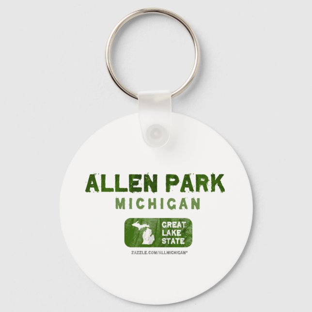 Allen Park Michigan Great Lake State Key Ring (Front)