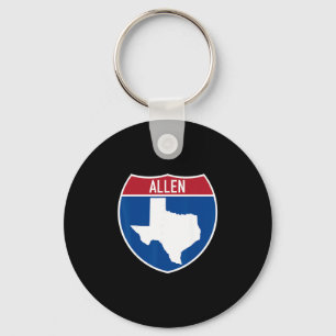 Allen Texas Tx Interstate Highway Vacation Souveni Key Ring