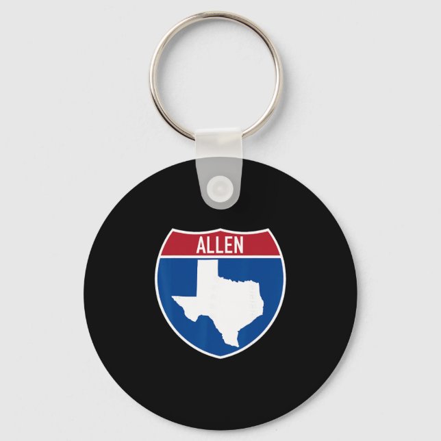 Allen Texas Tx Interstate Highway Vacation Souveni Key Ring (Front)