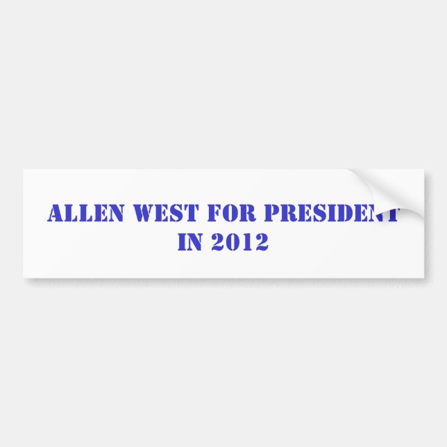 ALLEN WEST FOR PRESIDENT IN 2016 BUMPER STICKER (Front)