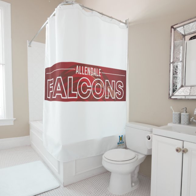 Allendale Falcons #6 Shower Curtain (In Situ)