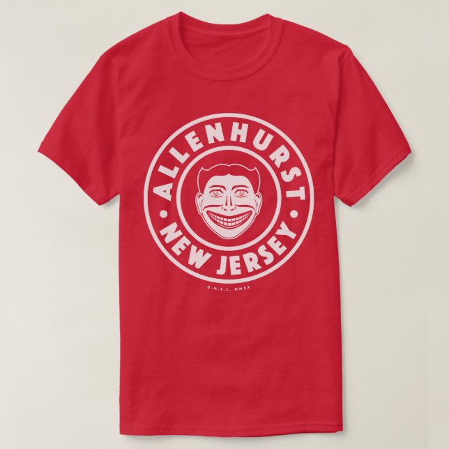 Allenhurst New Jersey Circle White T-Shirt (Design Front)