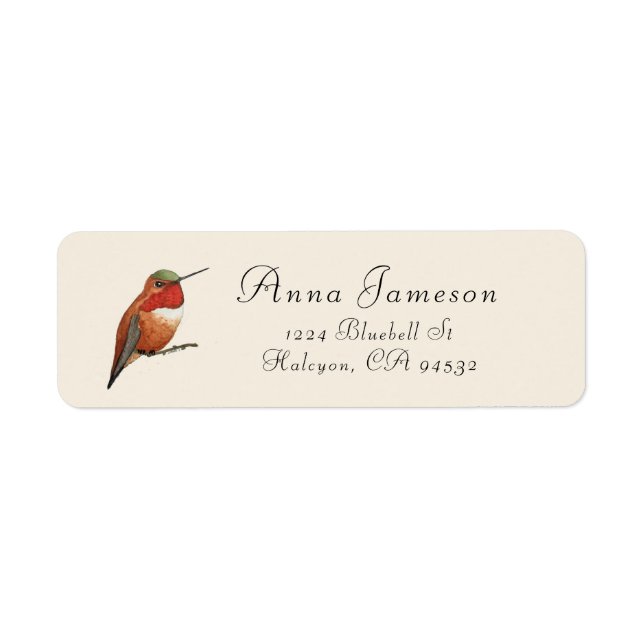 Allen's Hummingbird Address Label (Front)