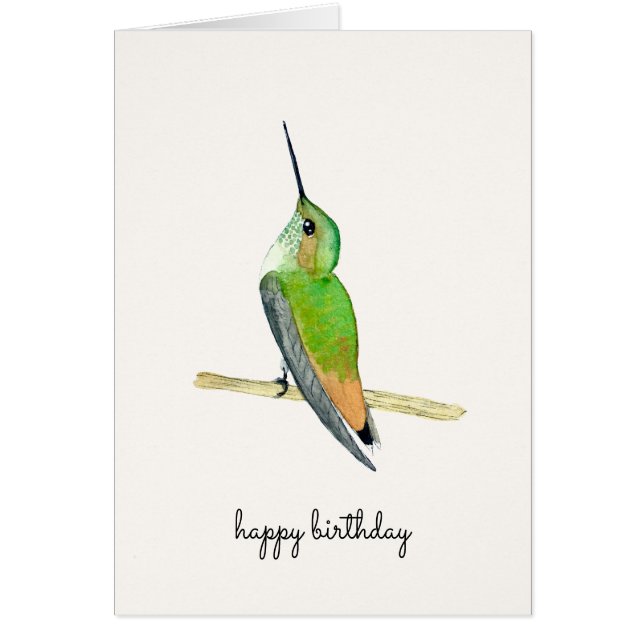 Allen's Hummingbird Birthday Card (Front)