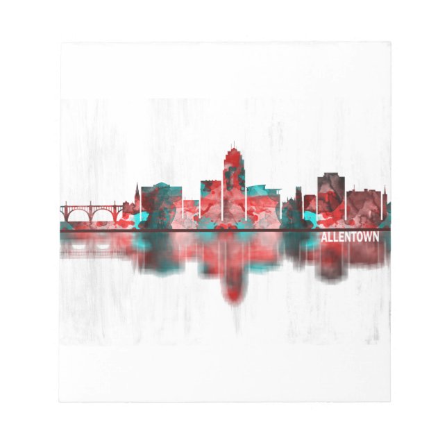 Allentown Pennsylvania Skyline Notepad (Front)