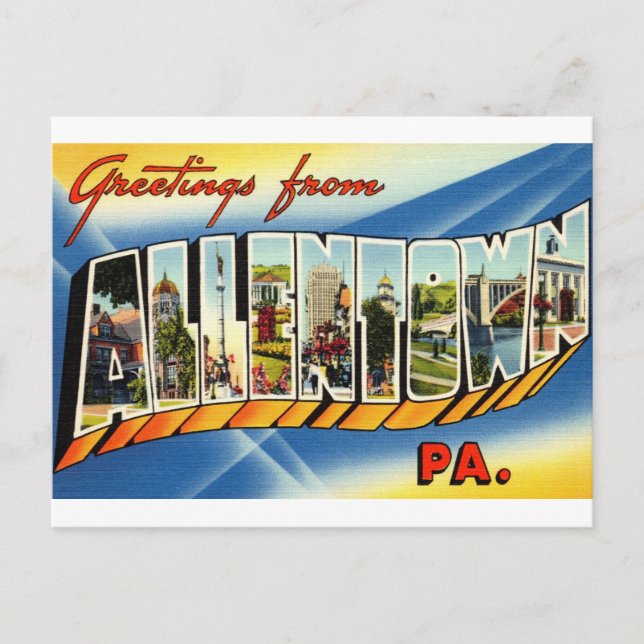Allentown Pennsylvania Vintage Travel Postcard (Front)