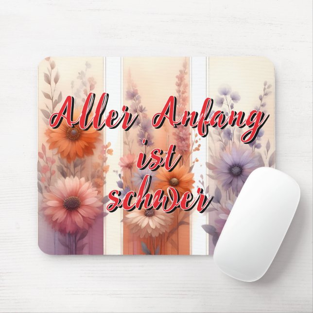 Aller Anfang ist schwer Mouse Mat (With Mouse)