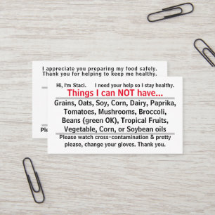 Allergen Card