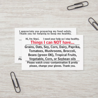Allergen Card
