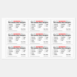 Allergen Labels for Food Containers