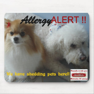 allerggic to pets sign mouse mat