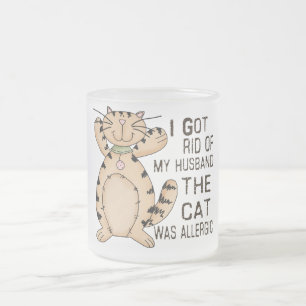Allergic Cat Frosted Glass Coffee Mug