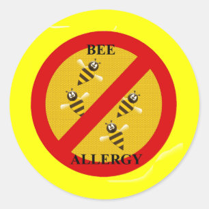 Allergic to bees classic round sticker