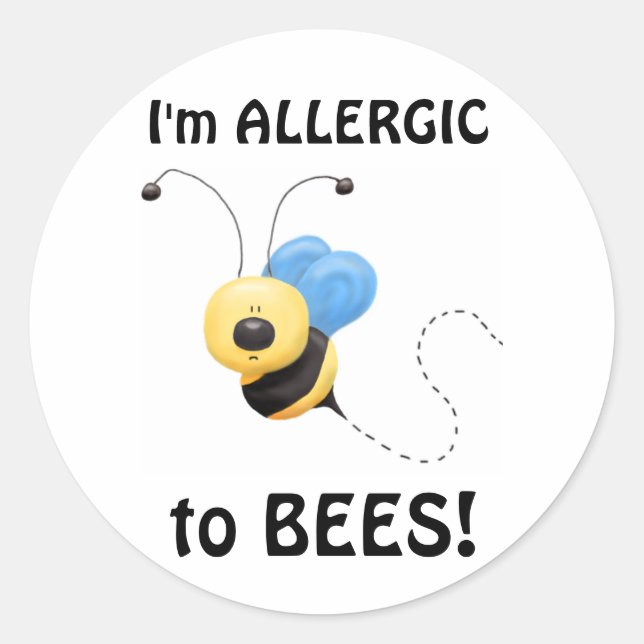 Allergic To Bees set of 20 Stickers (Front)