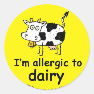 Allergic to Dairy Classic Round Sticker