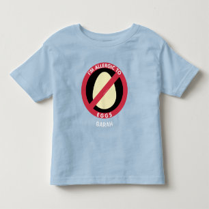 Allergic To Eggs Kids Allergy Personalised Toddler T-Shirt
