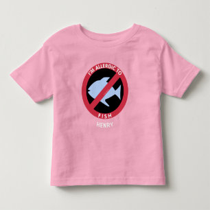 Allergic To Fish Kids Allergy Personalised Toddler T-Shirt