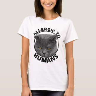 Allergic To Humans Cat Lover Funny T-Shirt