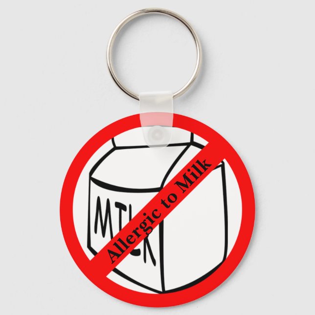 Allergic to Milk Basic Button Keychain (Front)