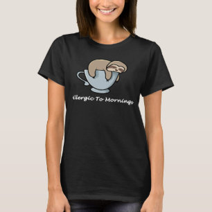 Allergic To Mornings Sleepy Sloth Youth Teenager M T-Shirt