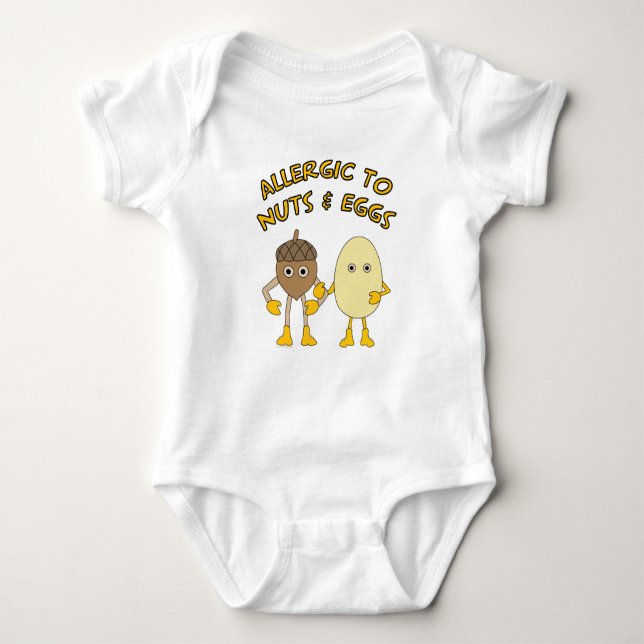 Allergic to Nuts and Eggs Baby Bodysuit (Front)