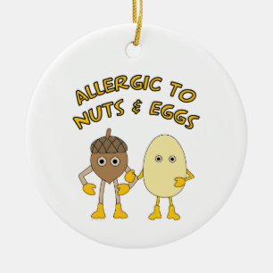 Allergic to Nuts and Eggs Ceramic Tree Decoration