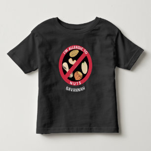 Allergic To Nuts Kids Allergy Personalised Toddler T-Shirt
