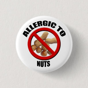 Allergic to Nuts Medical Alert Sml Button