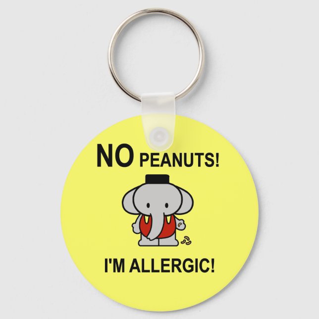 Allergic to Peanuts Key Ring (Front)
