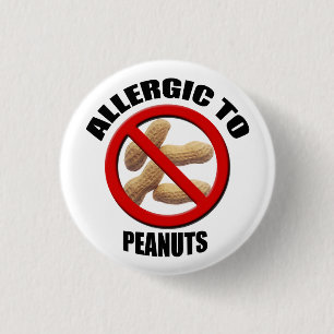 Allergic to Peanuts Medical Alert Sml Button