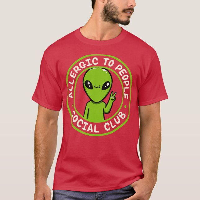 Allergic to People Social Club Funny by Tobe Fonse T-Shirt (Front)