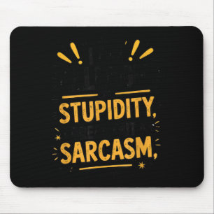 Allergic To Stupidity Shirt Funny Sarcasm Graphic Mouse Mat
