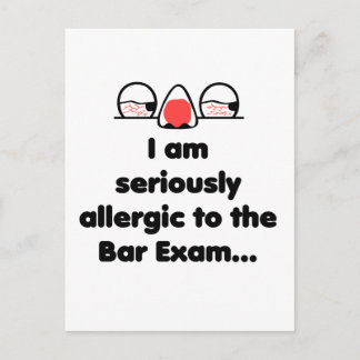 Allergic to the Bar Exam Postcard