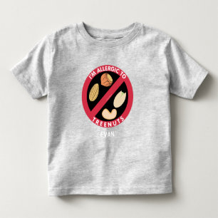 Allergic To Tree Nuts Kids Allergy Personalised Toddler T-Shirt
