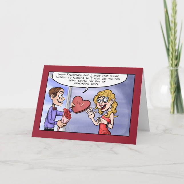 Allergic Valentine's Day Holiday Card (Front)
